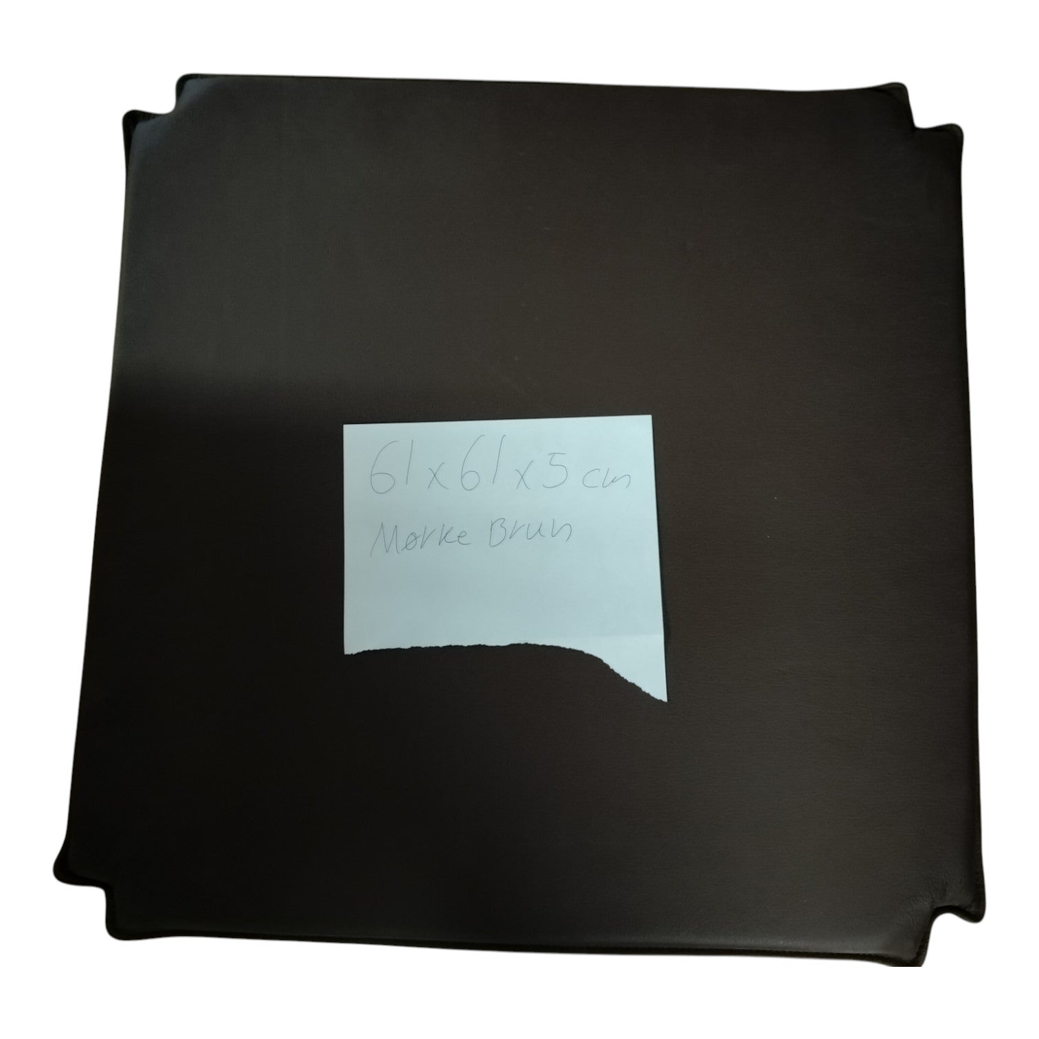 Restabschnitt - 61 x 61 x 5 cm in dunkelbraunem Leder mit Schneiden