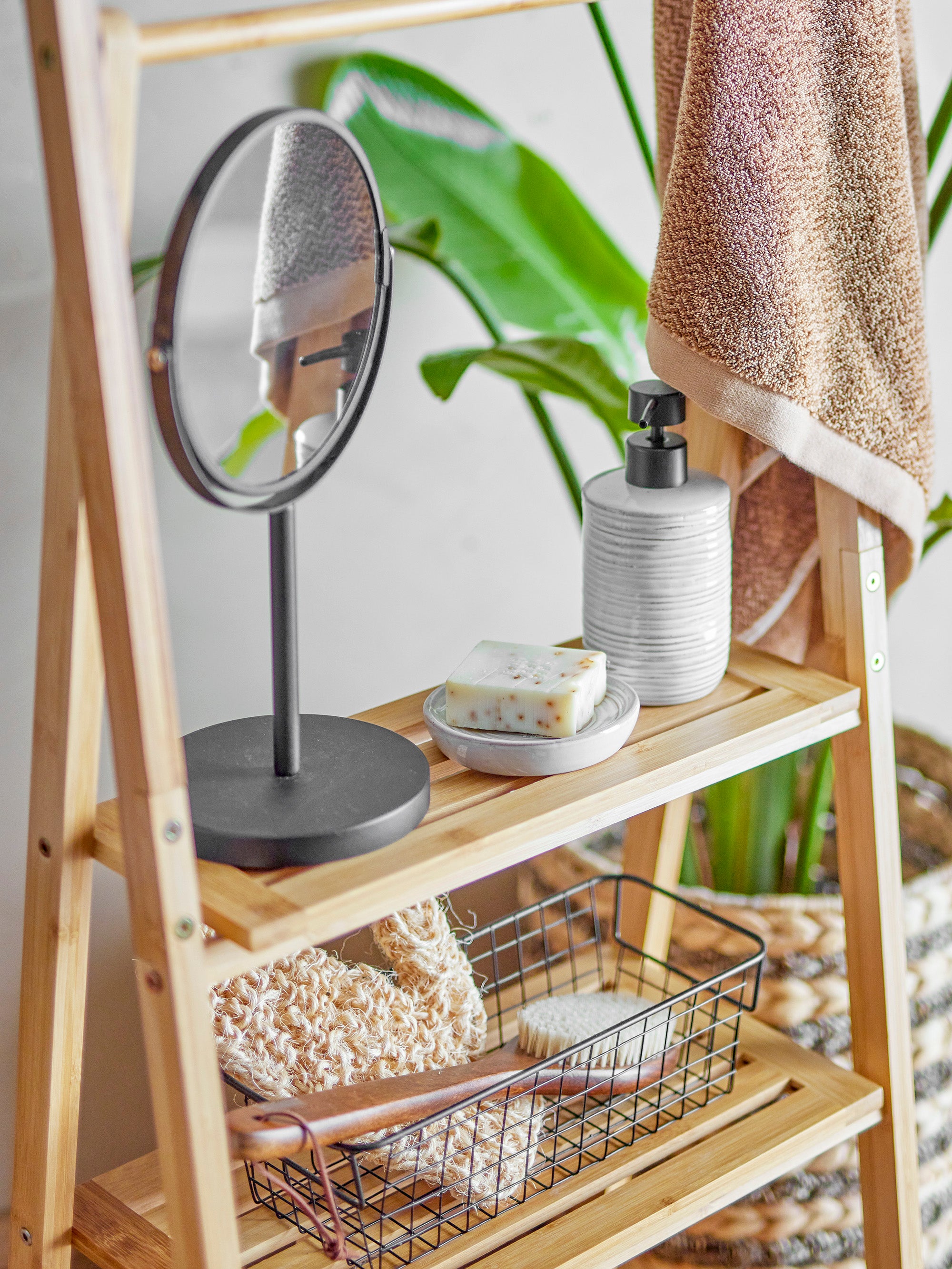 Milder Tischspiegel, Schwarz, Metall