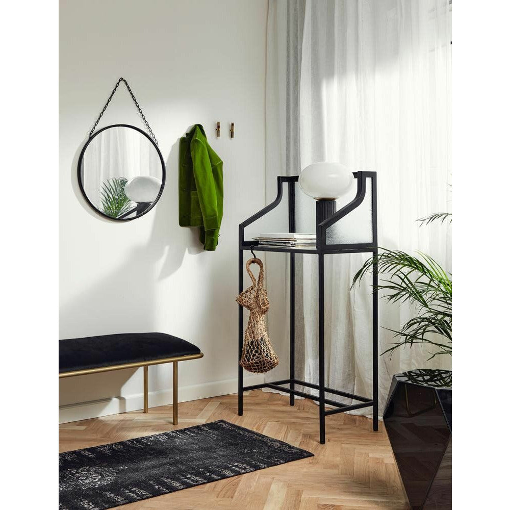 Nordal WARM bænk m/gyldent stel og velour - l122 cm - sort - Nordal - DesignGaragen.dk