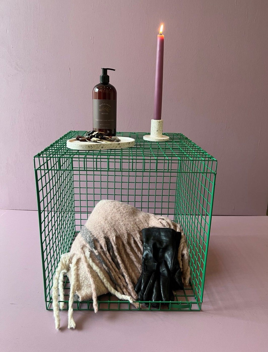 Kalager Design Draht kubisch, Signalgrün