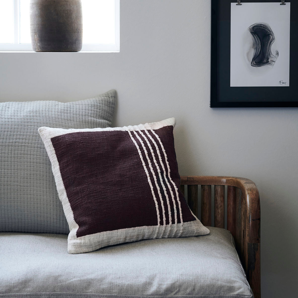 House Doctor - Pudebetræk, Yarn, Brun - w: 50 cm, h: 50 cm - House Doctor - DesignGaragen.dk