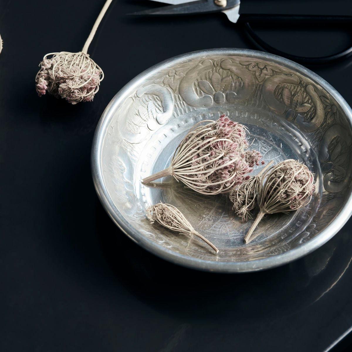 Hausarzt - Bakke, Tura, antikes Silber - H: 3 cm, Dia: 15 cm