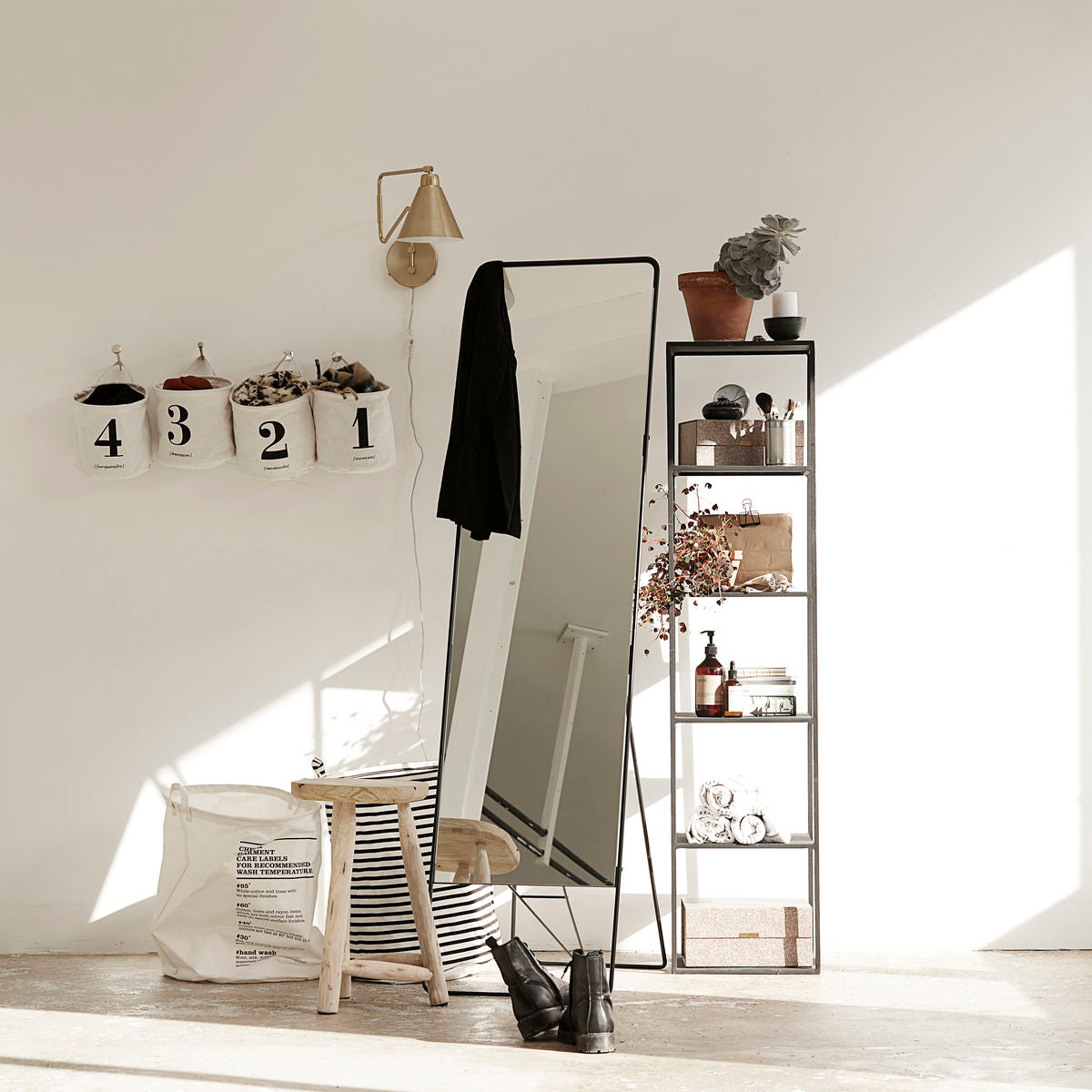 House Doctor – Bodenspiegel, Chic, Schwarz – B: 45 cm, H: 175 cm