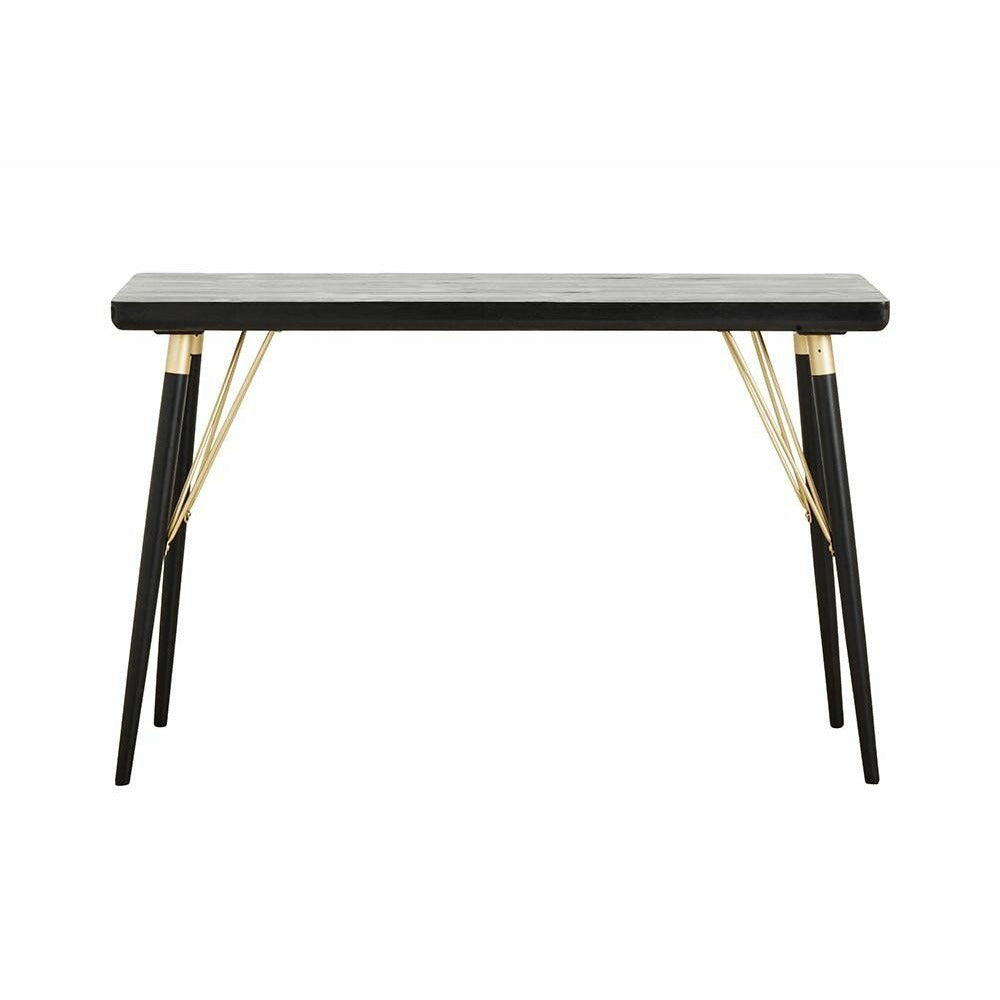 Liscia -Konsolentisch in Holz - 120 x 40 cm - Schwarz/Matt Gold Finish