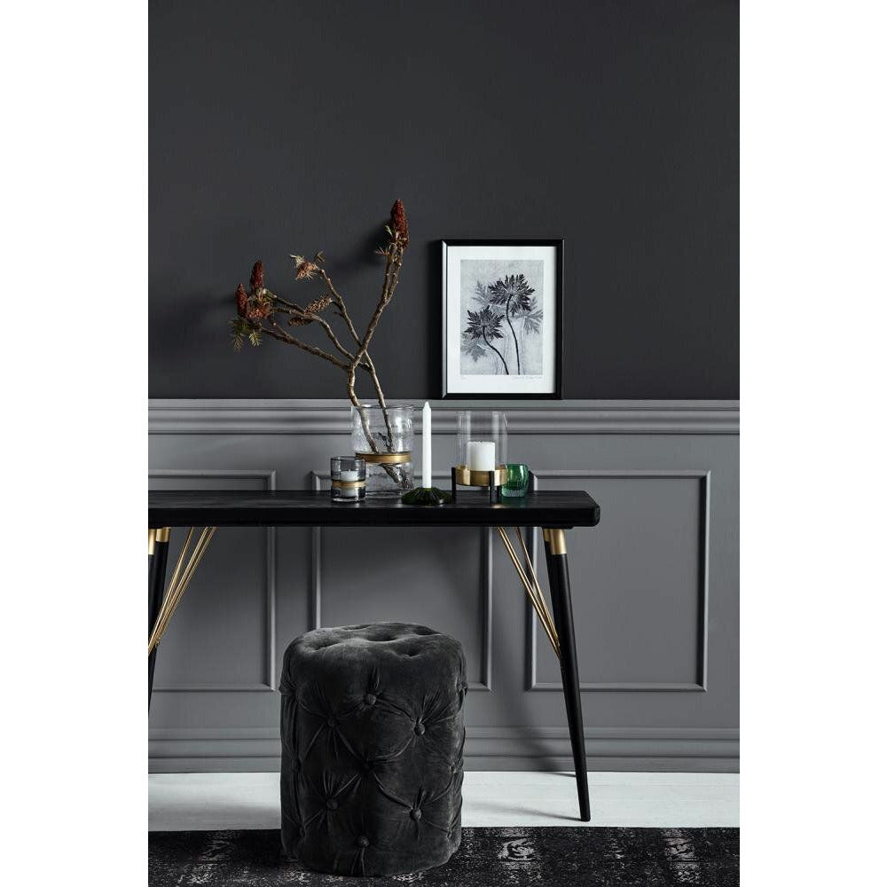 Liscia -Konsolentisch in Holz - 120 x 40 cm - Schwarz/Matt Gold Finish