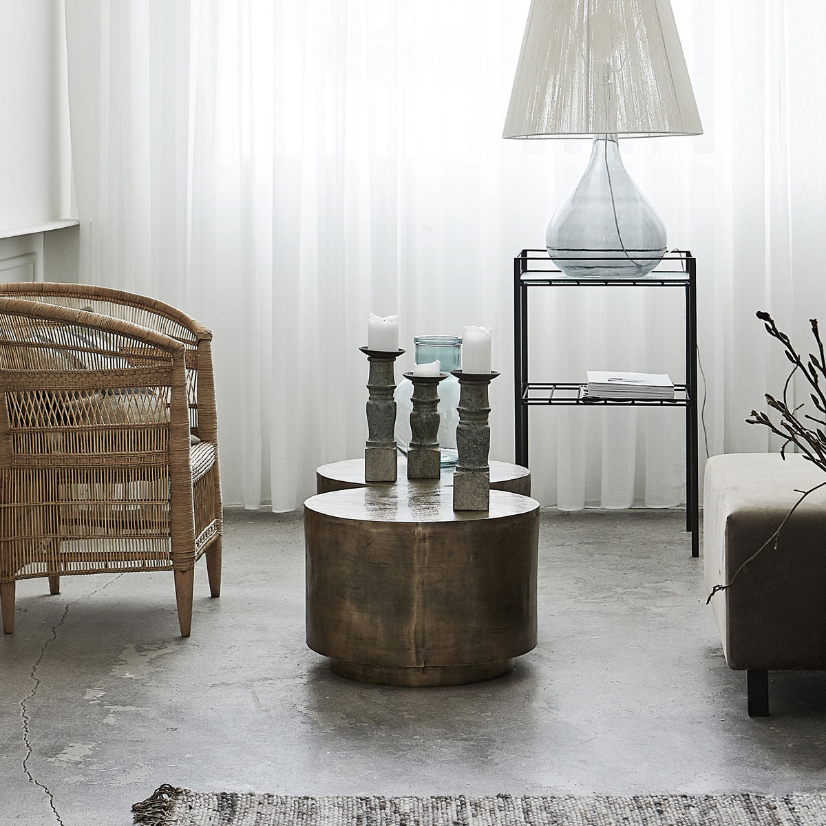 House Doctor - Kerzenständer, Gima, Grün - L: 10 cm, B: 10 cm, H: 23 cm