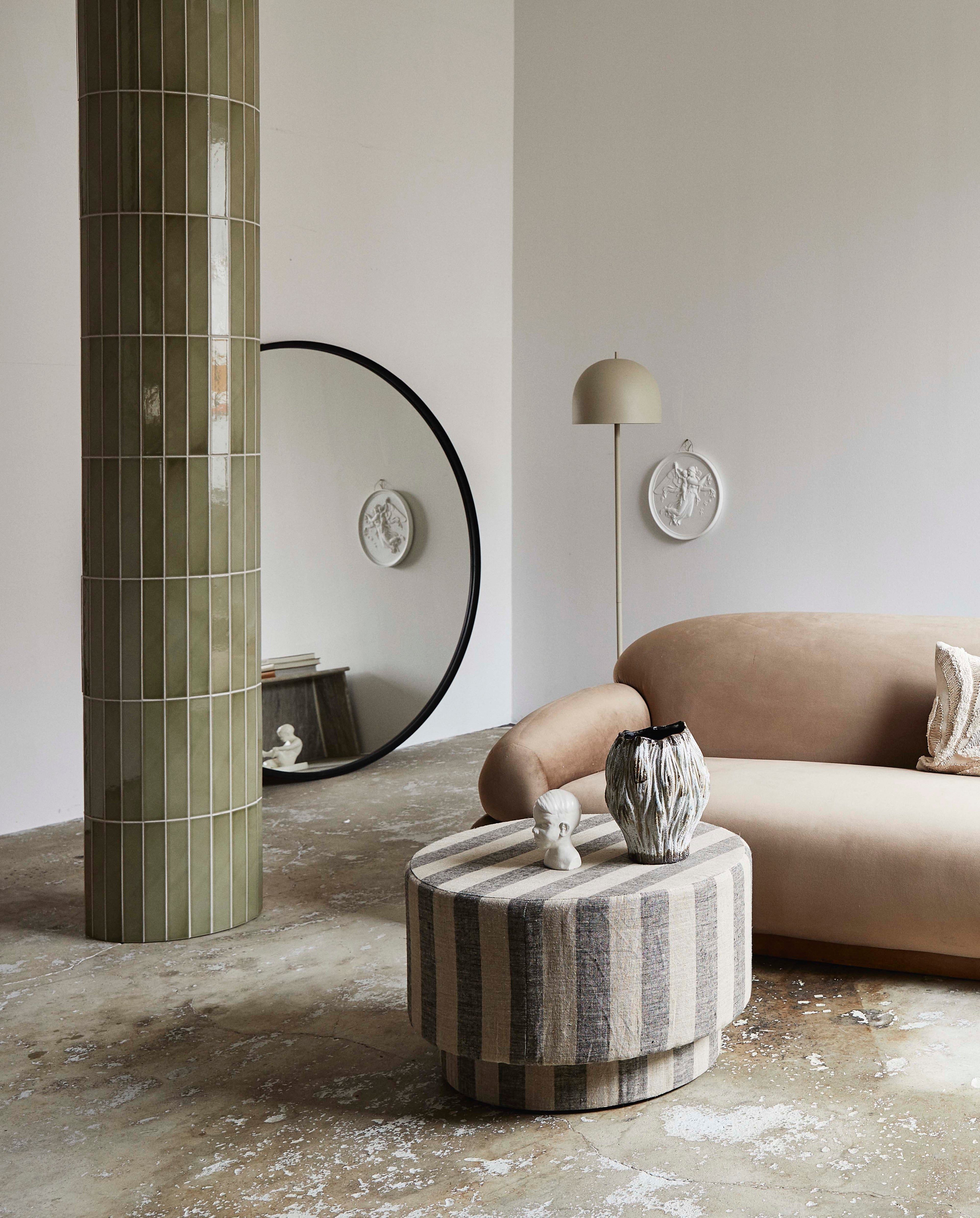 LADOGA Pouf - Beige/Grau