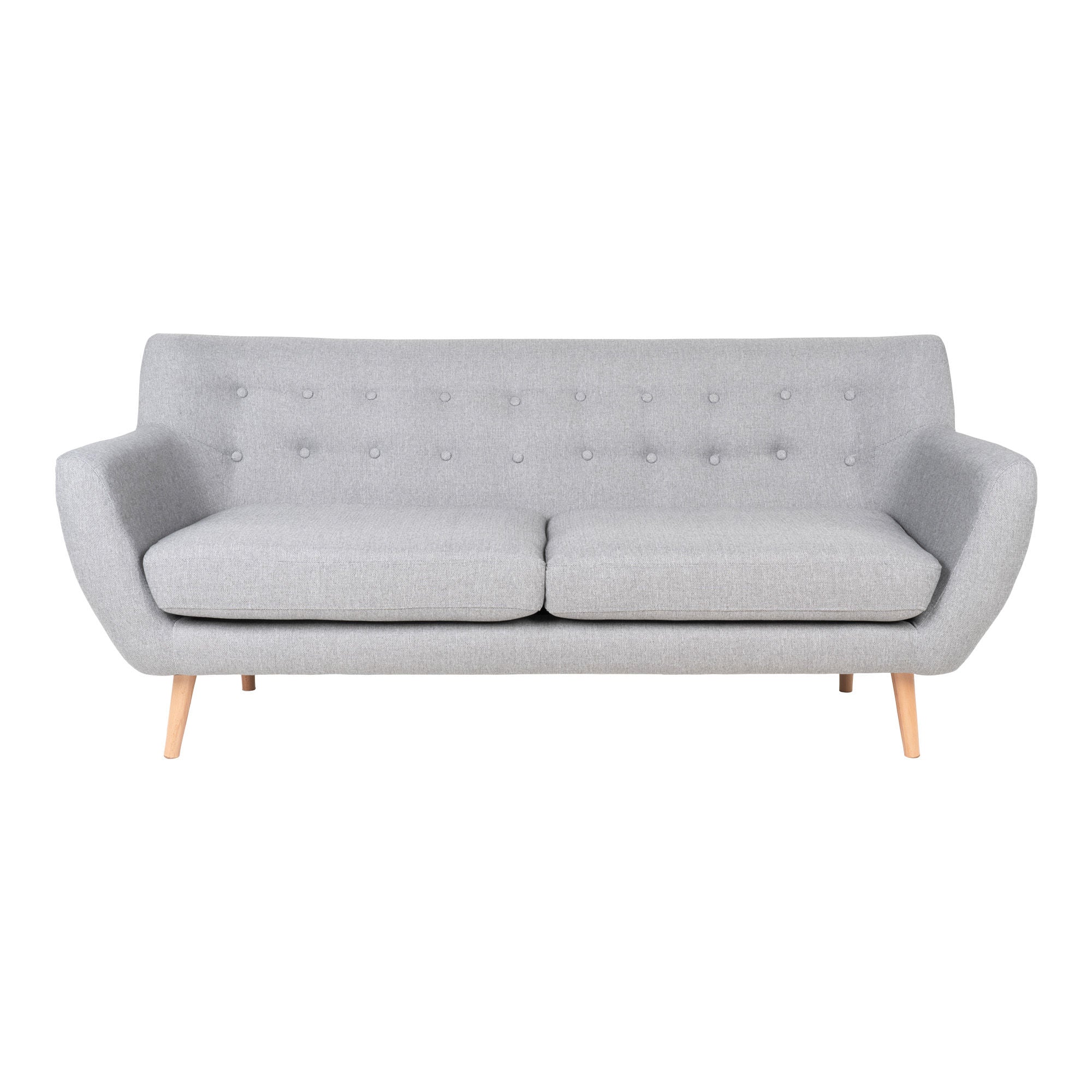 Monte 3 -Person -Sofa - 3 Personen -Sofa, hellgrau mit Naturpap, HN1001