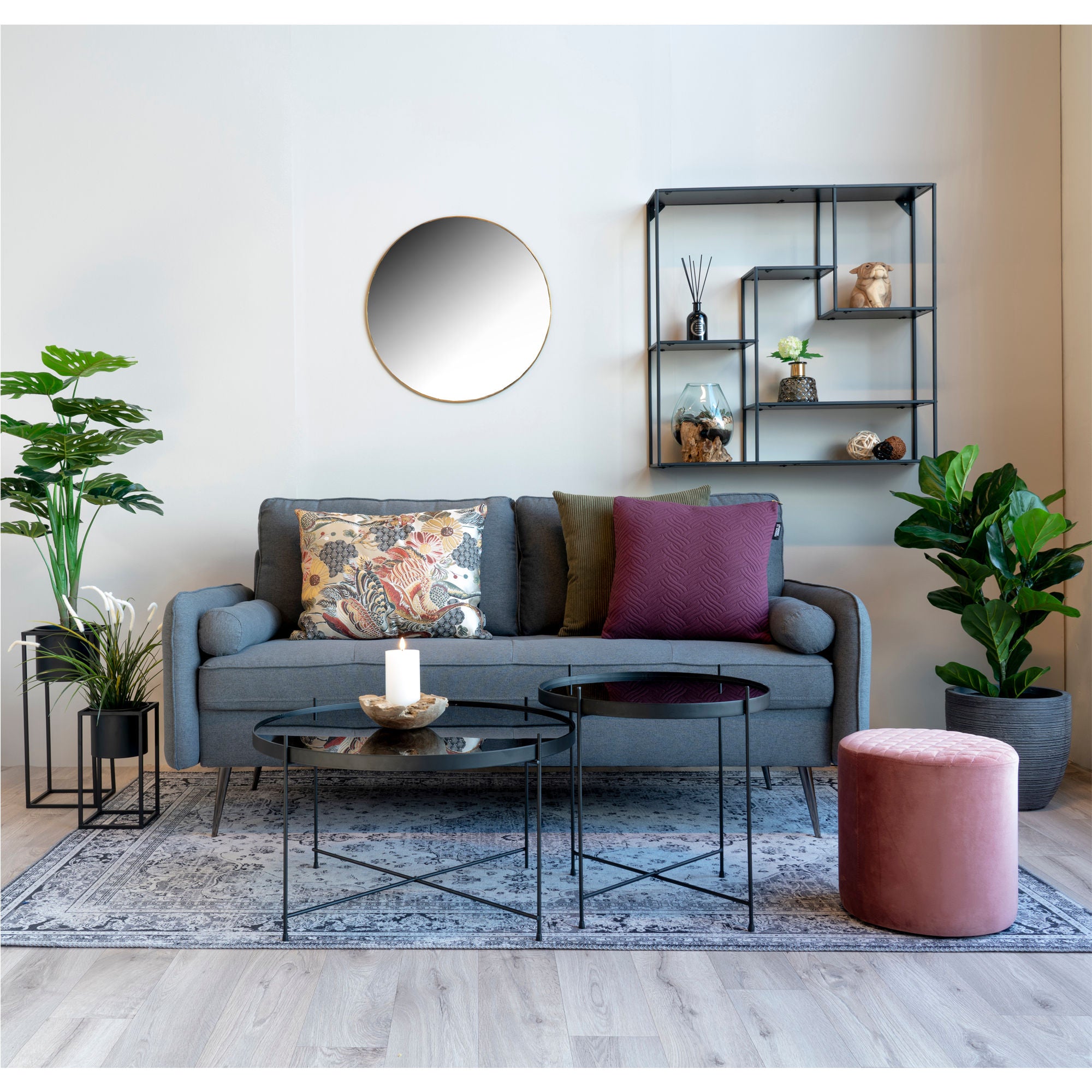 Ferrel Kissen – Kissen in Burgunderrot, 45 x 45 cm