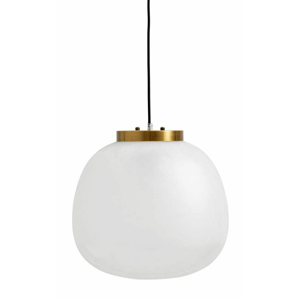 Frostanhänger in gefrostetem und klarem Glas - Ø40 cm - Weiß/Goldener Finish