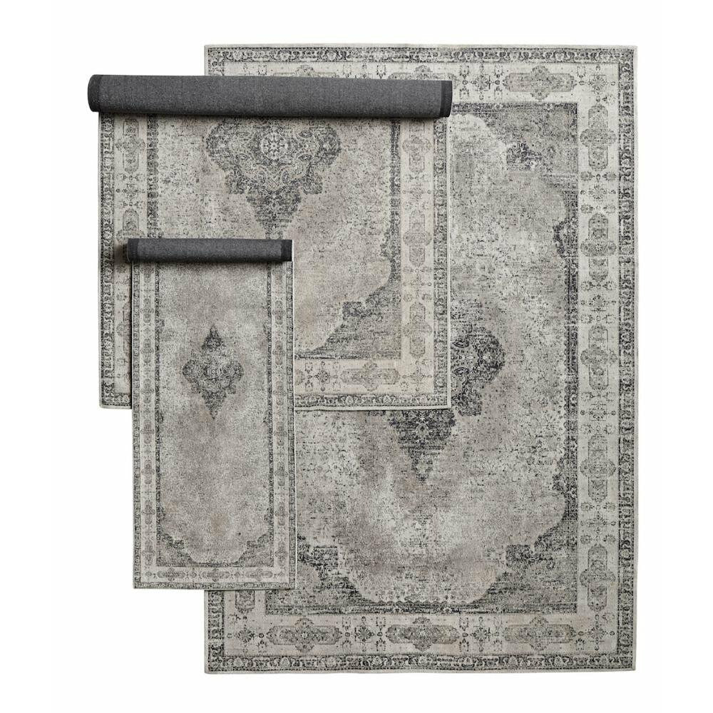 Nordal VENUS Teppich aus gewebter Baumwolle - 160x240 - grau