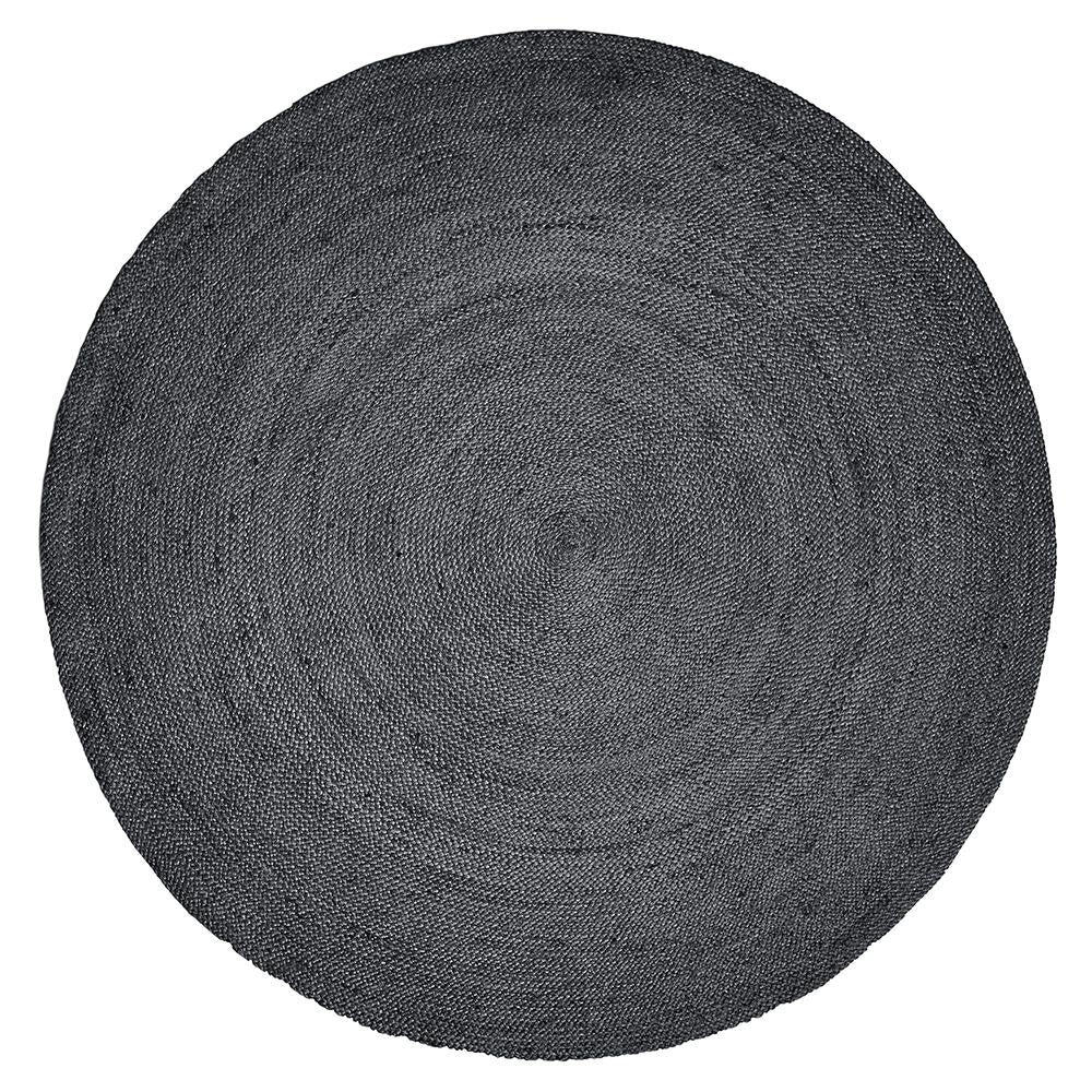 Nordal Runder Teppich aus Jute - ø150 cm - schwarz