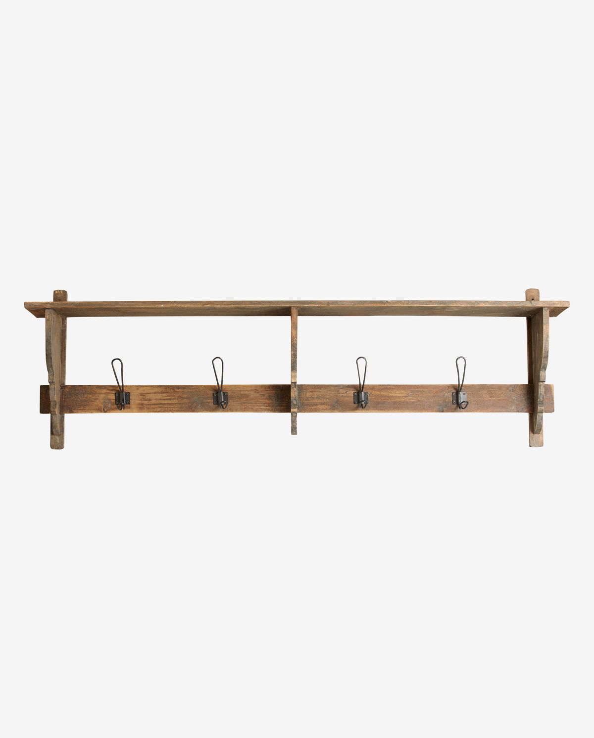 Caronu Regal mit 4 Haken - Holz
