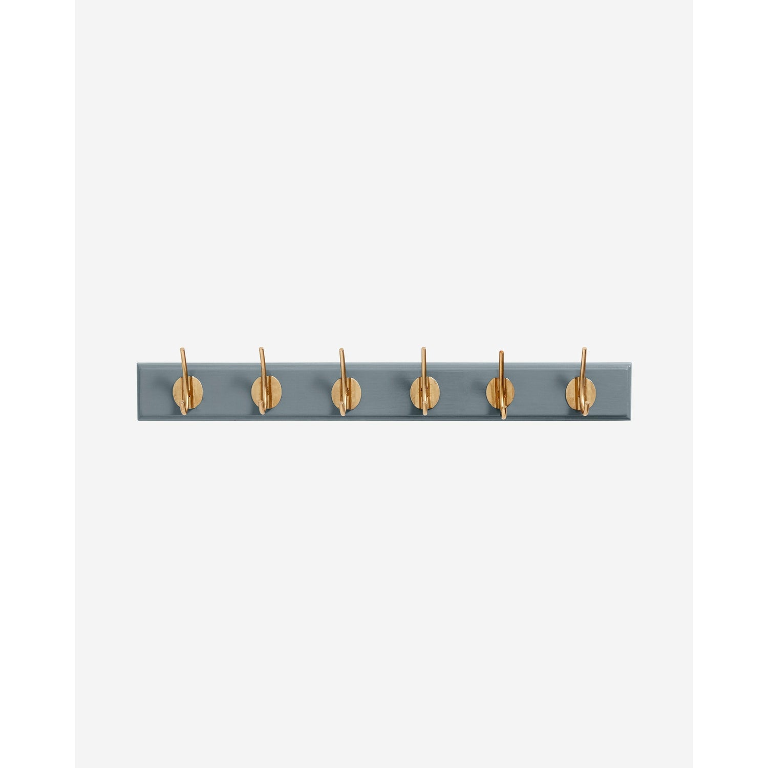 Edgy -Haken in Holz mit 6 Messinghaken - 60 cm - grau