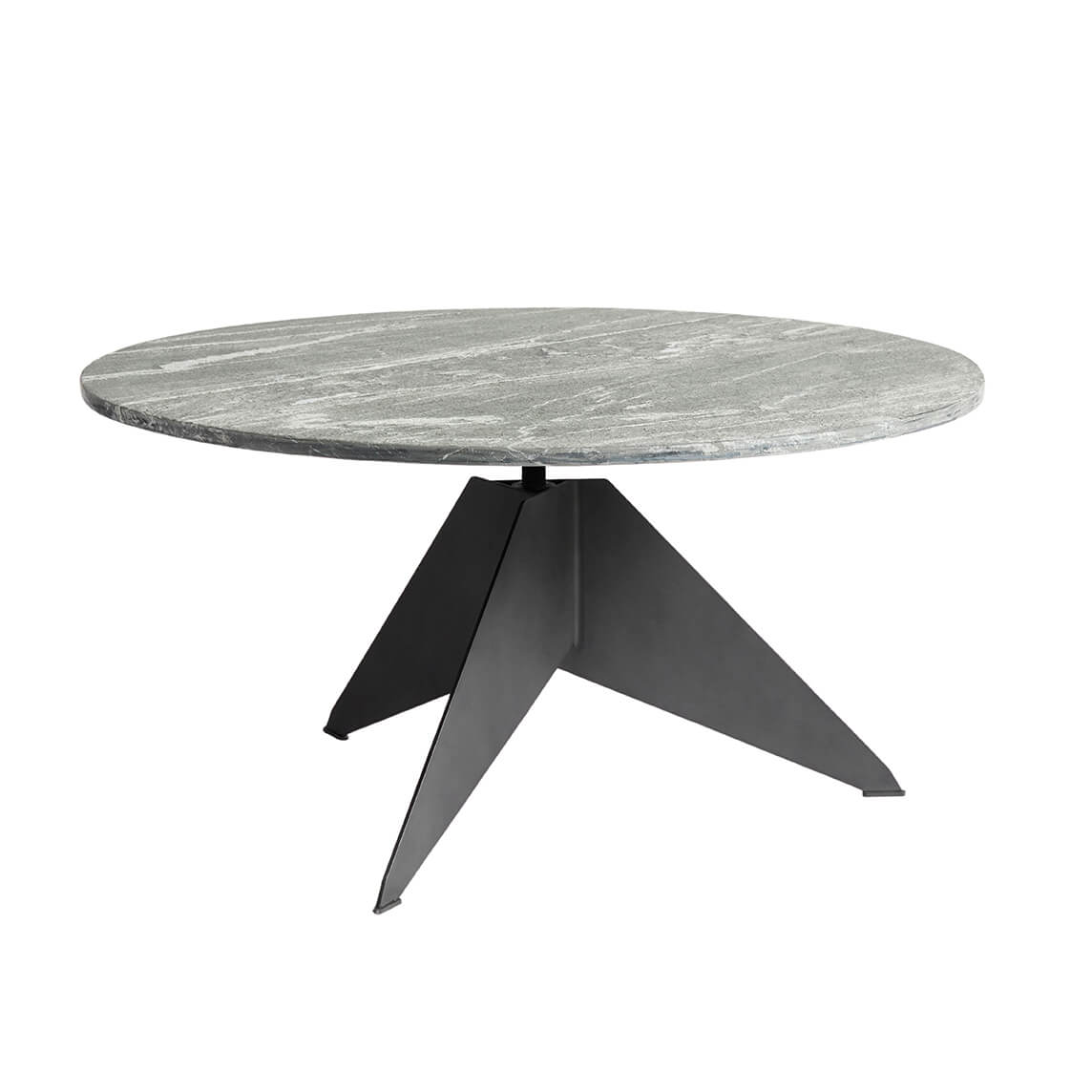 Muubs Sofabord Sway - Sort - Jern/Blå marine sten natur - H: 45 Ø: 90 cm - DesignGaragen.dk.