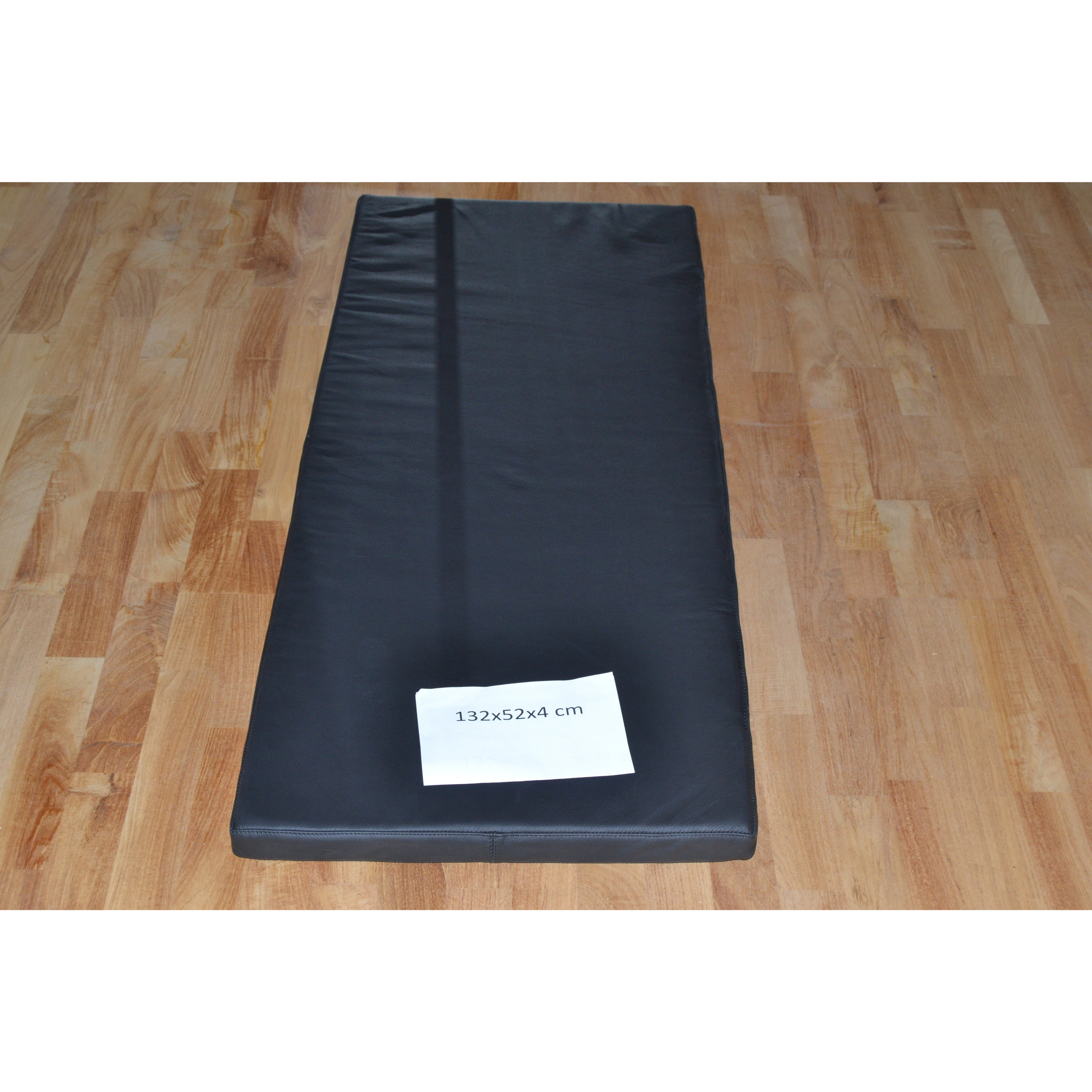 Schwarzes Lederkissen 132x52x4 cm