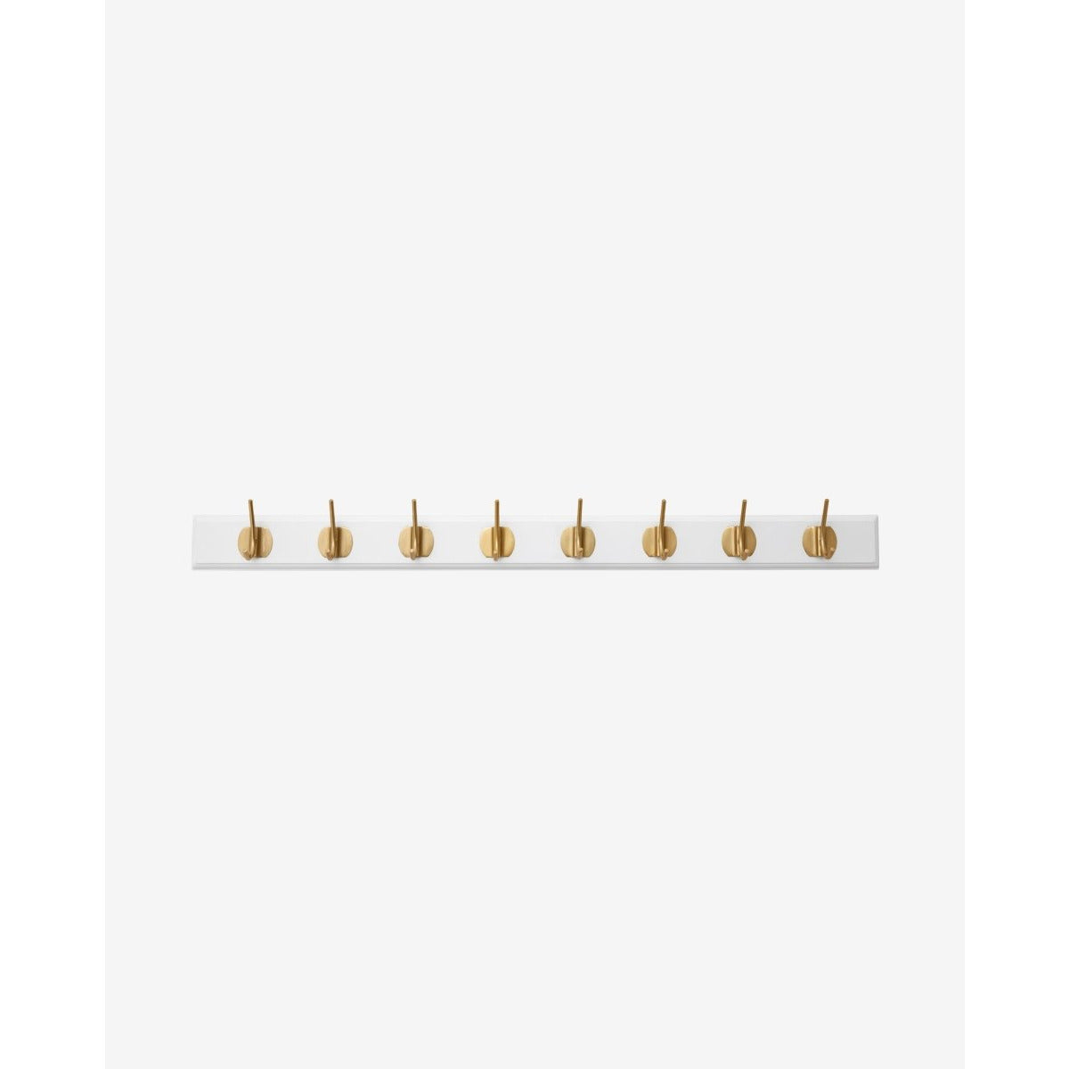 Edgy -Haken in Holz mit 8 Messinghaken - 90 cm - Weiß