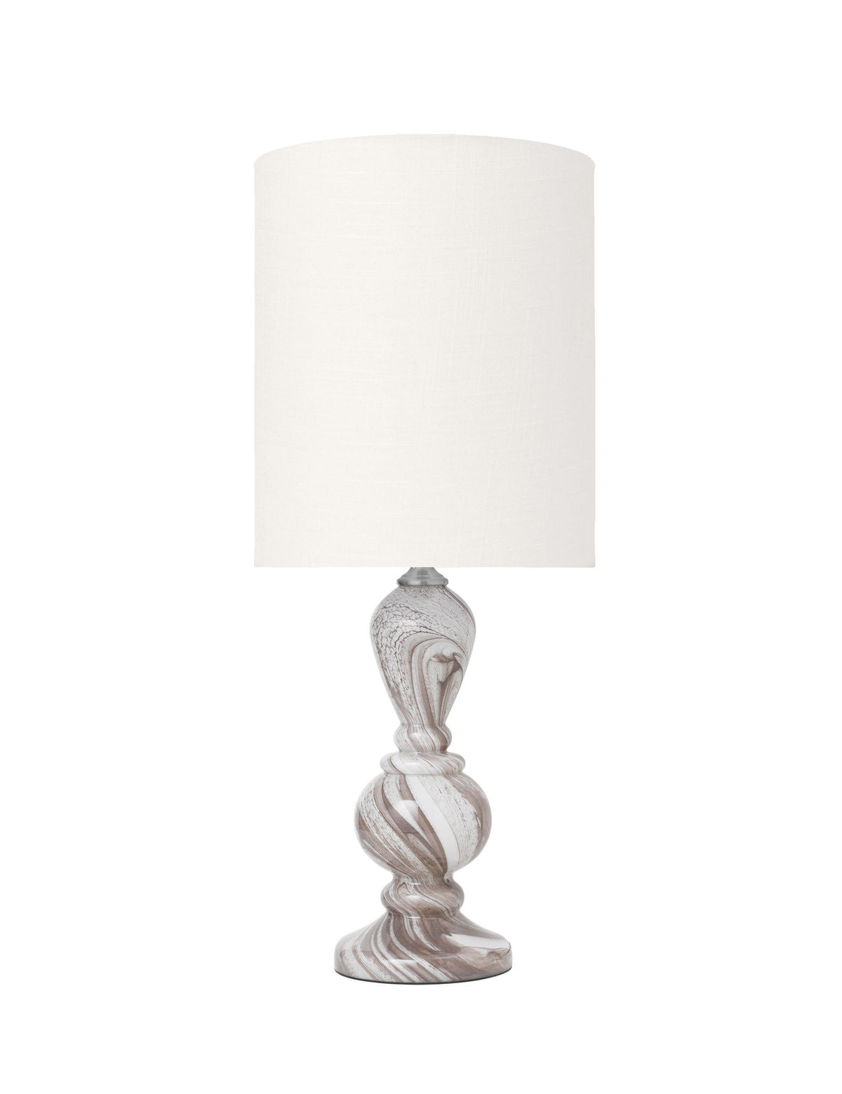 Cosy Living Christine Glaslampe - TAUPE SWIRL m. Gertrud Elfenbeinschirm