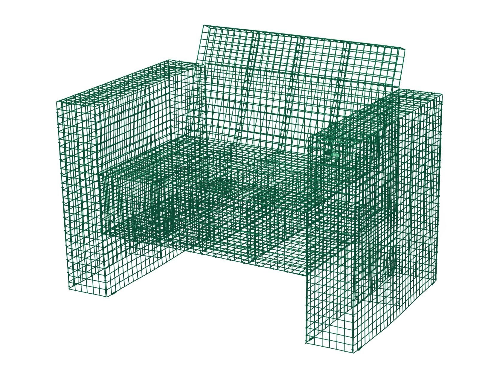 Kalager Design Wire Loungechair, Signalgrün