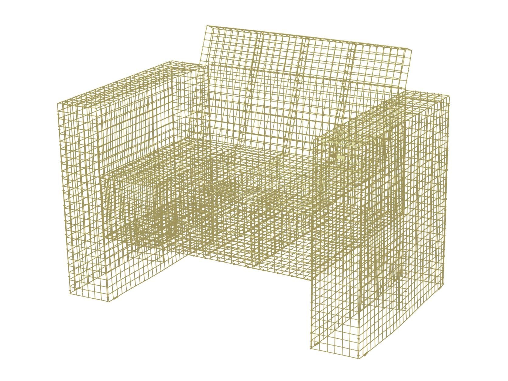 Kalager Design Wire Loungechair, grüner Beige