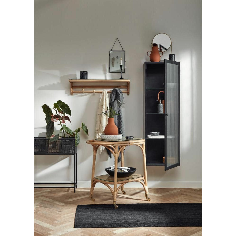 Nordal Bali Rolling Table / Bar Table in Rattan - 73x43 cm - Natur