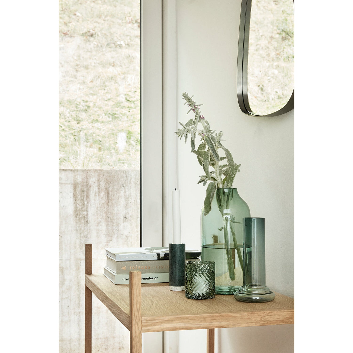 Hübsch - Vægspejl m/jern-ramme, trapez - 42x2xh48cm - Hübsch - DesignGaragen.dk