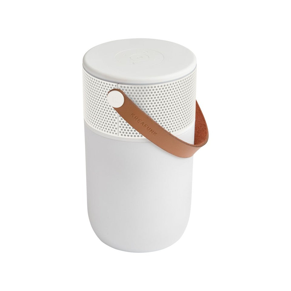 KreaFunk – aGlow Bluetooth-Lautsprecher – Weiß/Weißer Grill