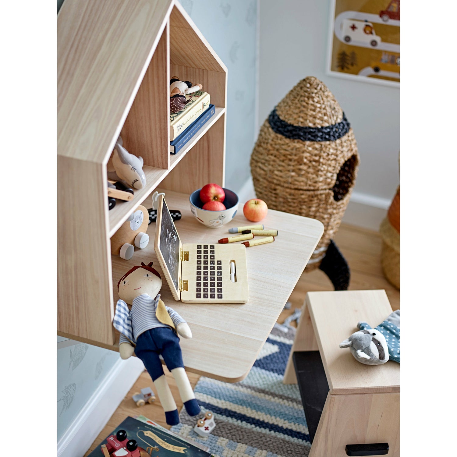 Cosmina Kurv m/Låg, Natur, Søgræs - D40xH68,5 cm - BLOOMINGVILLE MINI - DesignGaragen.dk