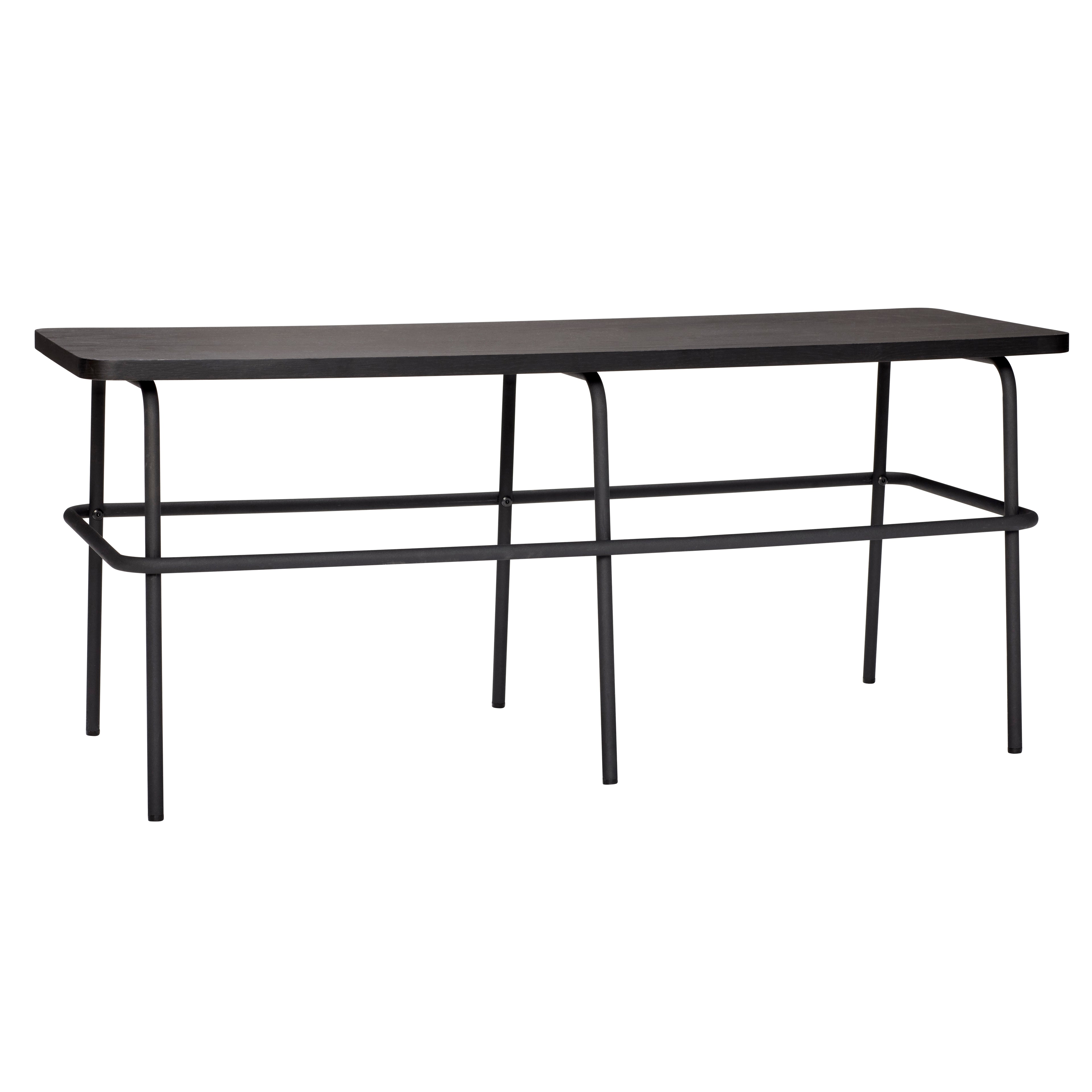 Aschenbank schwarz - 110x39xh46cm