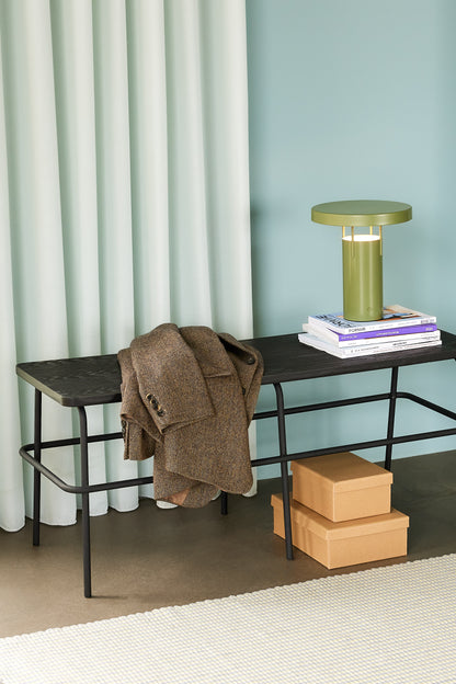 Aschenbank schwarz - 110x39xh46cm