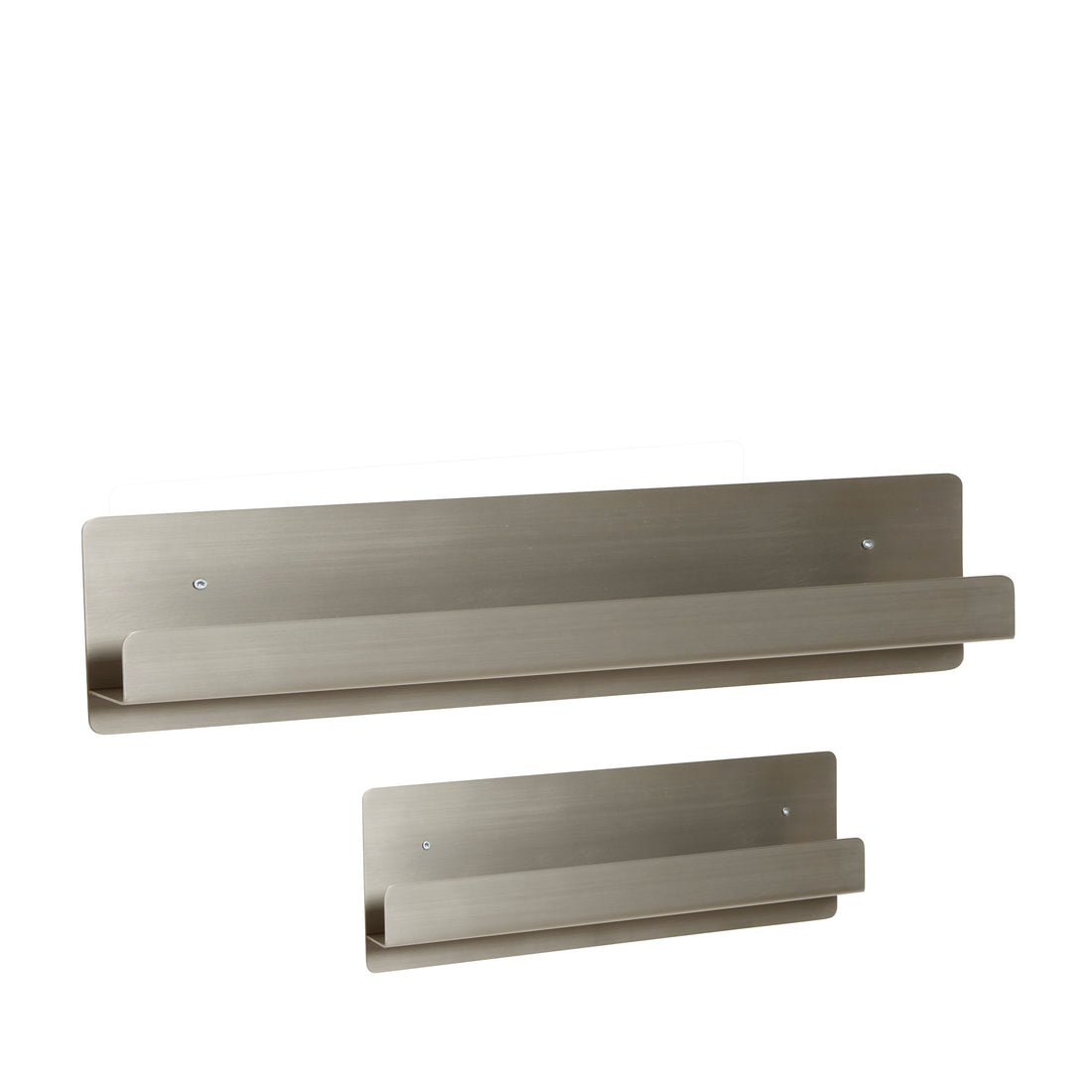 Faltenbildregal Nickel (Set von 2) - 50x5xh15, 100x5xh15cm