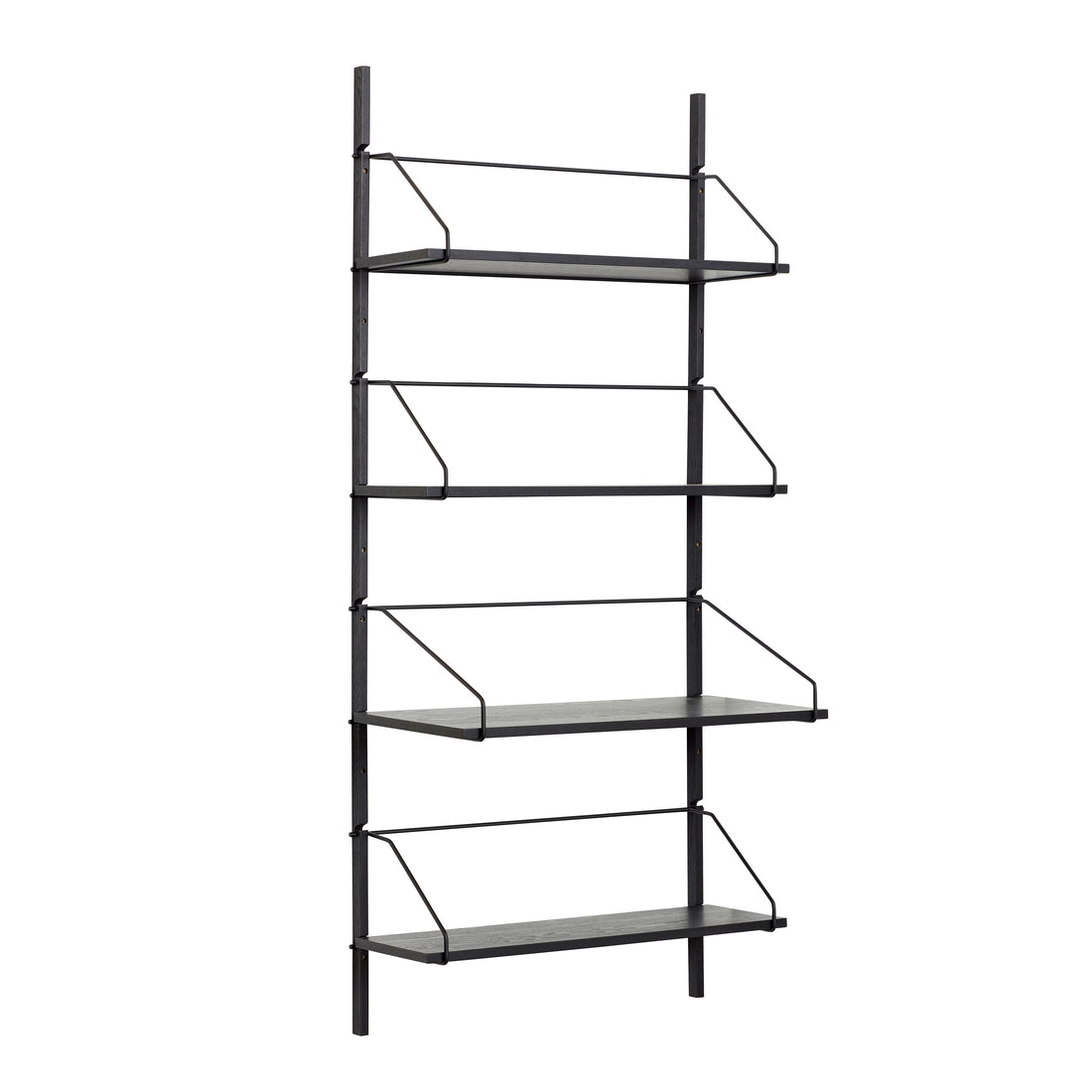 Norm Wandreihe 4 Regale schwarz - 80xH180cm