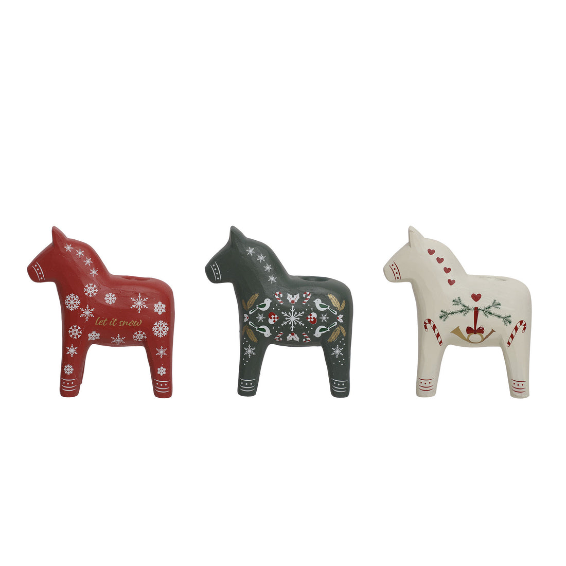 Bloomingville Siffer Candlestick, Rot, Polyresin