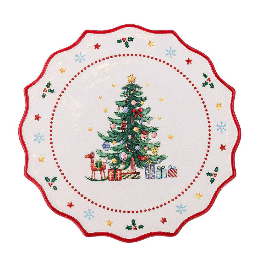 Bloomingville Naive Cake Dish, Rot, Keramik