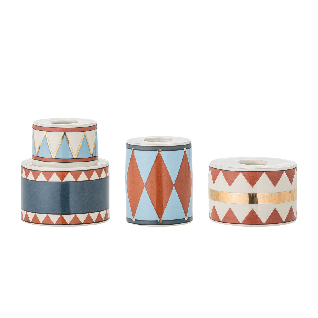 Bloomingville Bitja Candlestick, Blau, Steinzeug