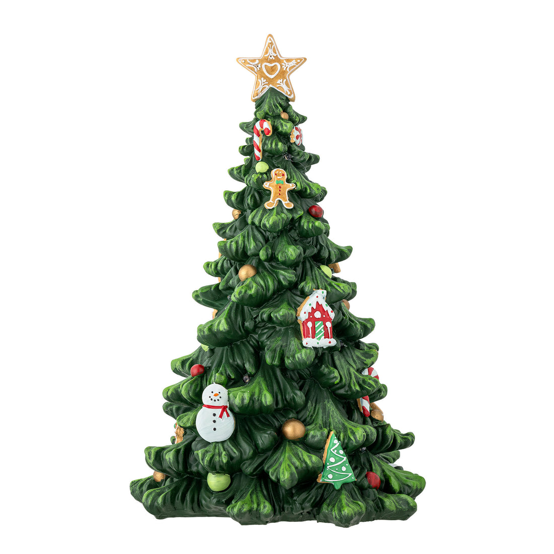 Bloomingville Eddy Dekoration mit Lichtern, Grün, Polyresin