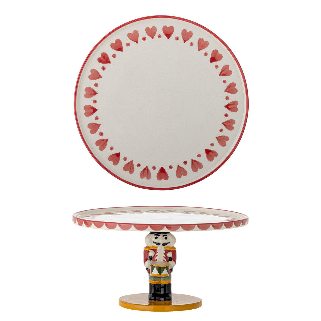 Bloomingville Jolly Cake Dish, rot, Steinzeug