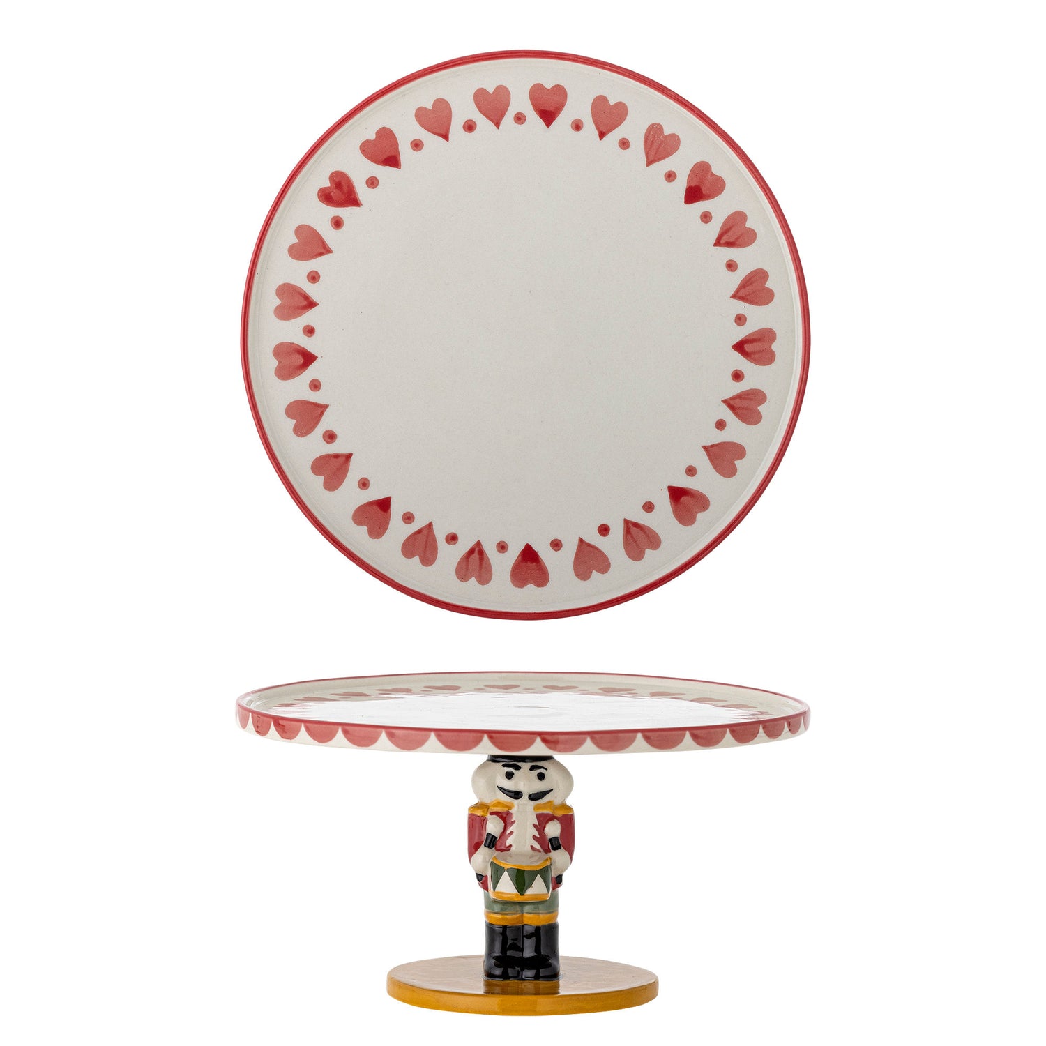 Bloomingville Jolly Cake Dish, rot, Steinzeug