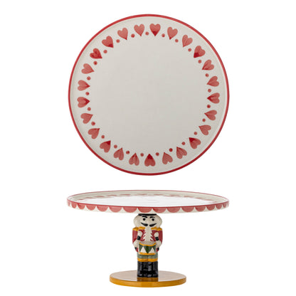 Bloomingville Jolly Cake Dish, rot, Steinzeug