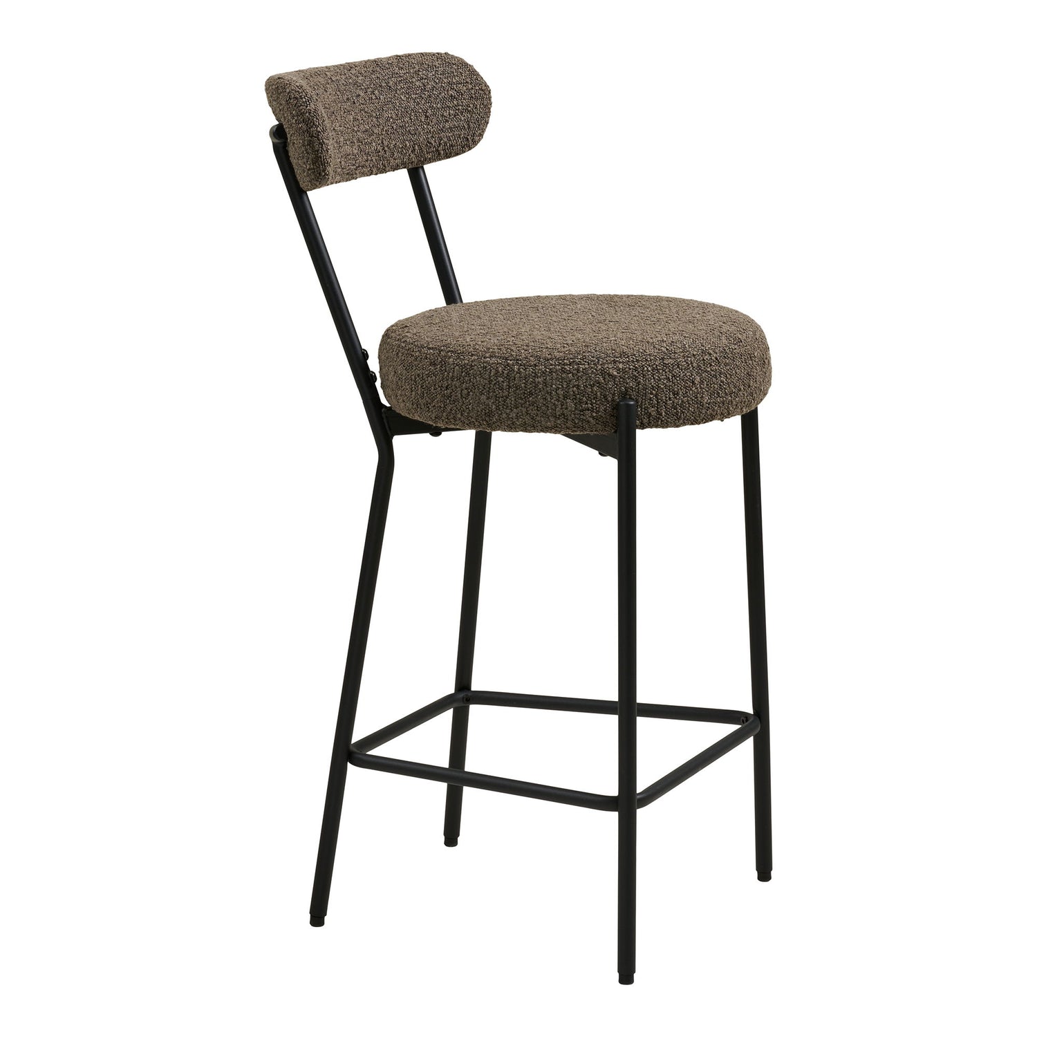 Badalona Counterstuhl - Counterstuhl, Bouklé, Brown, schwarze Beine HN1064