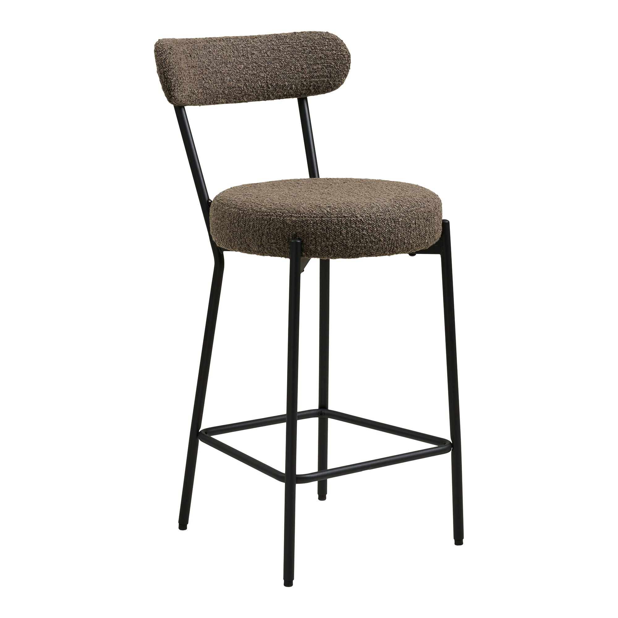 Badalona Counterstuhl - Counterstuhl, Bouklé, Brown, schwarze Beine HN1064