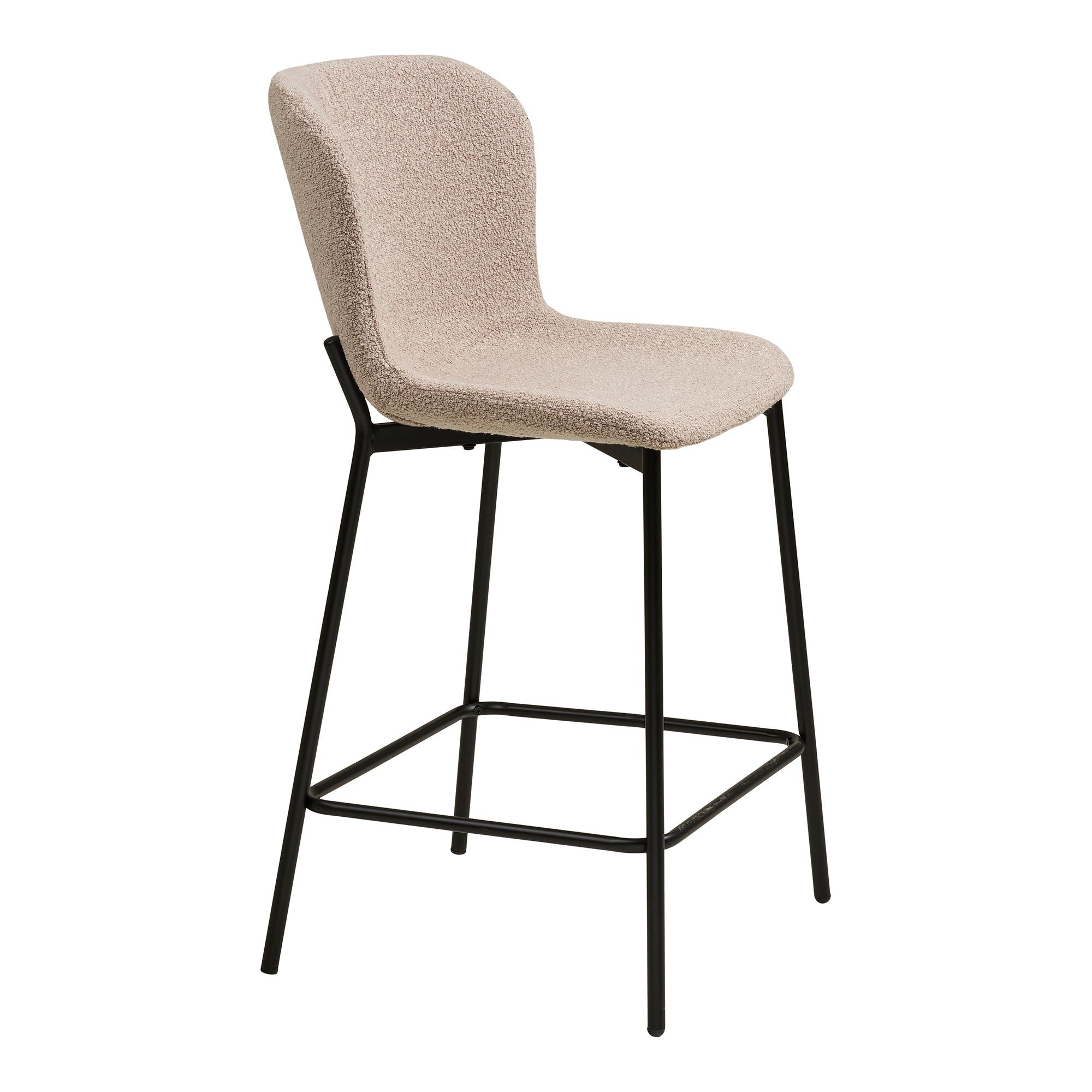 Maceda Counterstuhl - Theaterstuhl, Bouklé, Beige, schwarze Beine HN1239