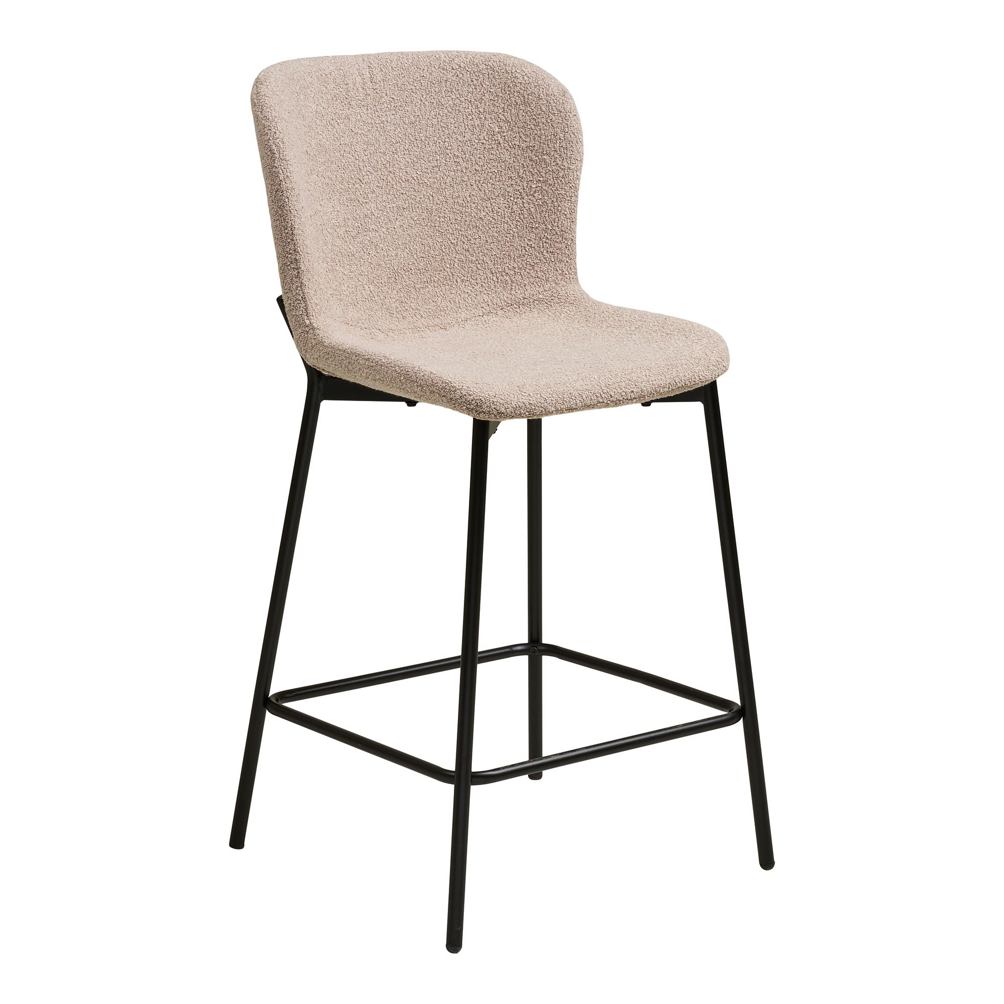 Maceda Counterstuhl - Theaterstuhl, Bouklé, Beige, schwarze Beine HN1239