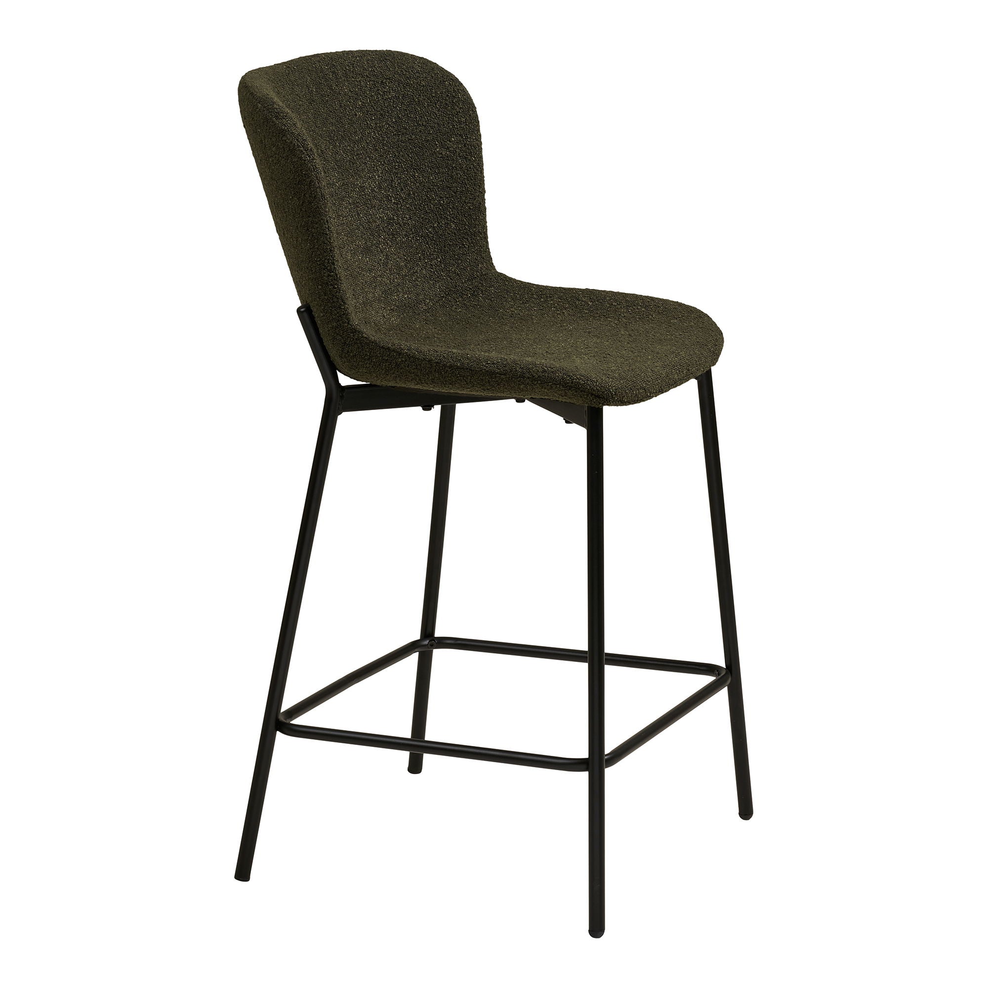 Maceda Counterstuhl - Counterstuhl, Bouklé, Grün, schwarze Beine HN1241