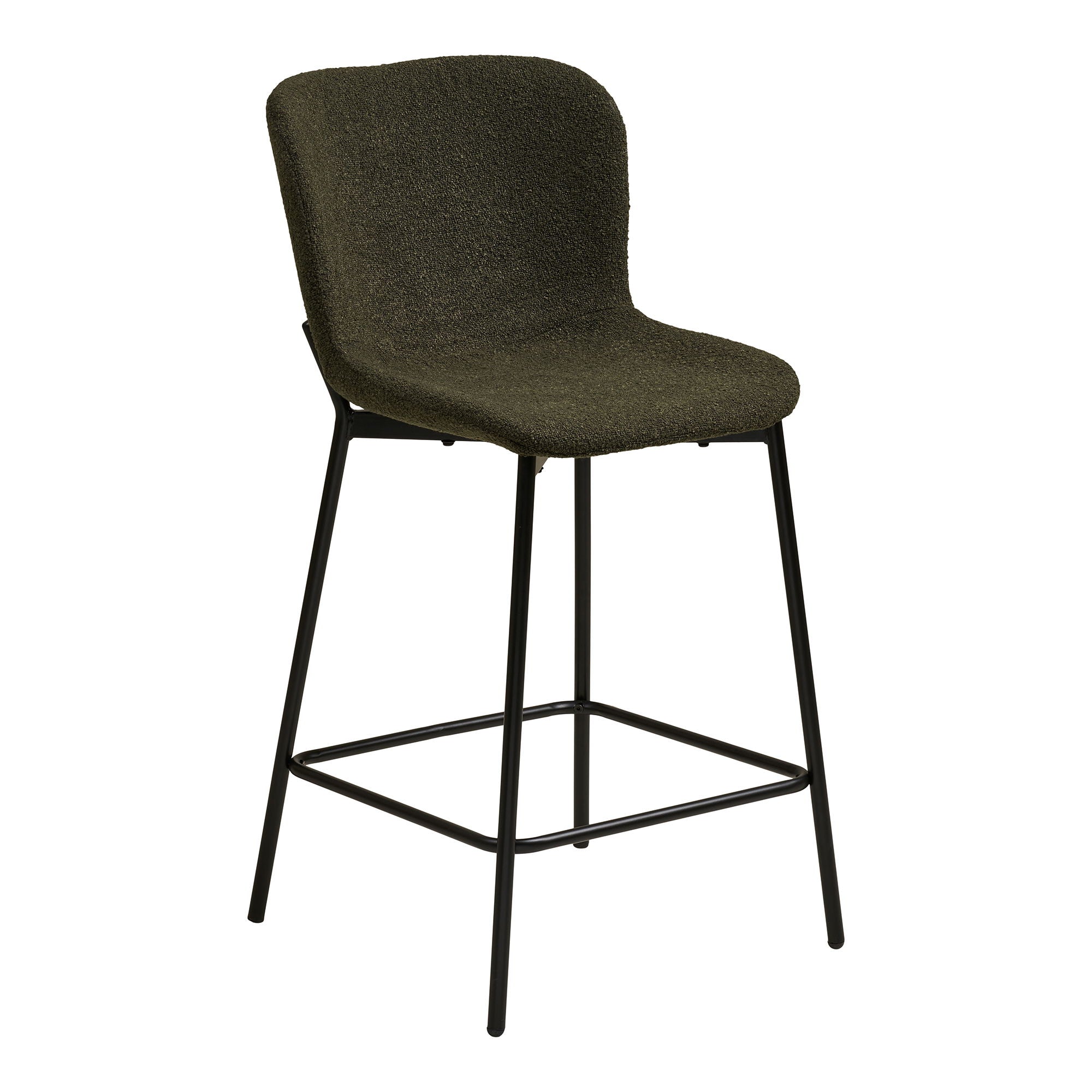 Maceda Counterstuhl - Counterstuhl, Bouklé, Grün, schwarze Beine HN1241