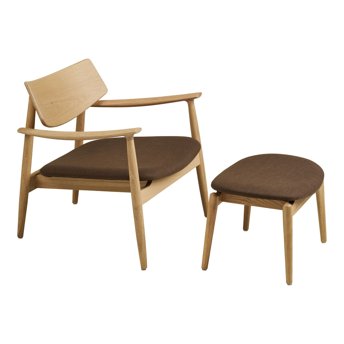 Olvera Set - Lounge Stuhl und Footstool, Nature/Brown HN1084