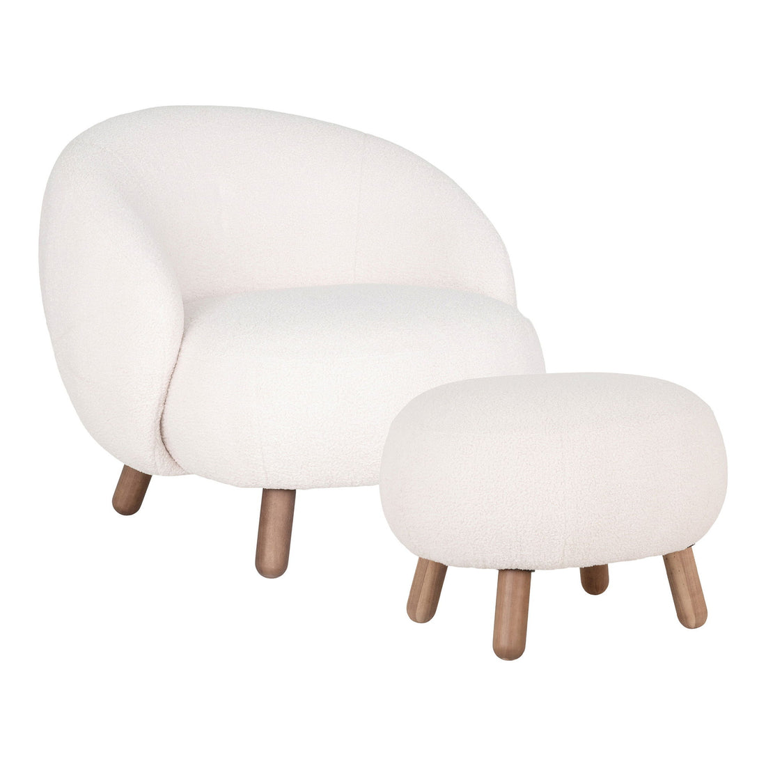 Savona Set - Lounge Stuhl und Puff, weiße HN1094