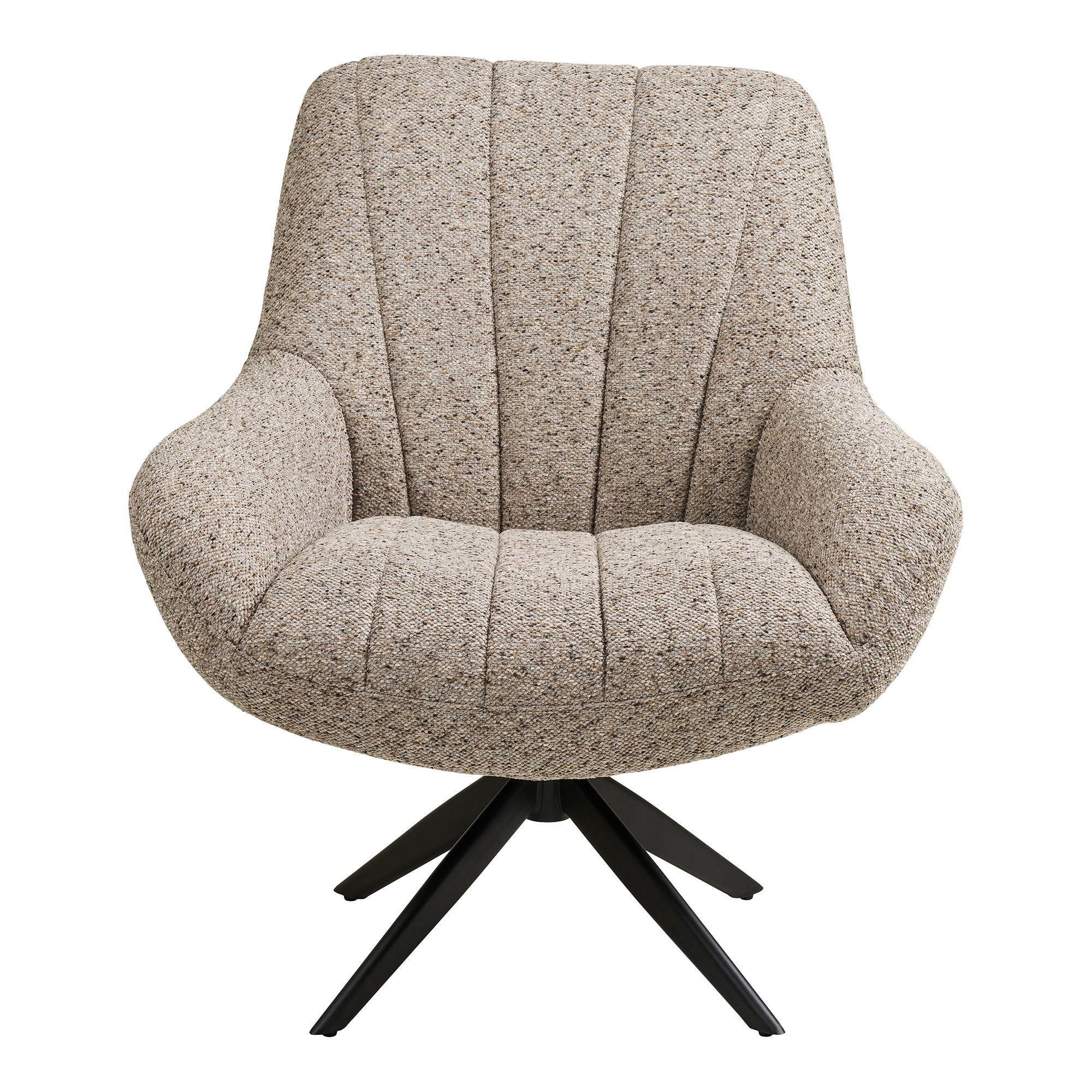 Grandola Lounge Stuhl - Lounge Stuhl mit Drehfuß, Grau, schwarze Beine HN1086