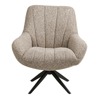 Grandola Lounge Stuhl - Lounge Stuhl mit Drehfuß, Grau, schwarze Beine HN1086