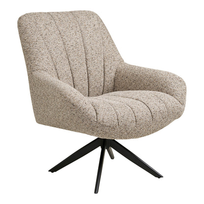 Grandola Lounge Stuhl - Lounge Stuhl mit Drehfuß, Grau, schwarze Beine HN1086